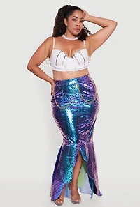Womens Plus Size Majestic Mermaid Costume, Multi, Size 1X