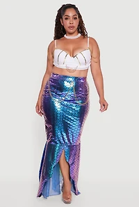 Womens Plus Size Majestic Mermaid Costume, Multi, Size 1X