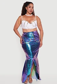 Womens Plus Size Majestic Mermaid Costume, Multi, Size 1X
