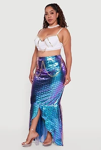 Womens Plus Size Majestic Mermaid Costume, Multi, Size 1X