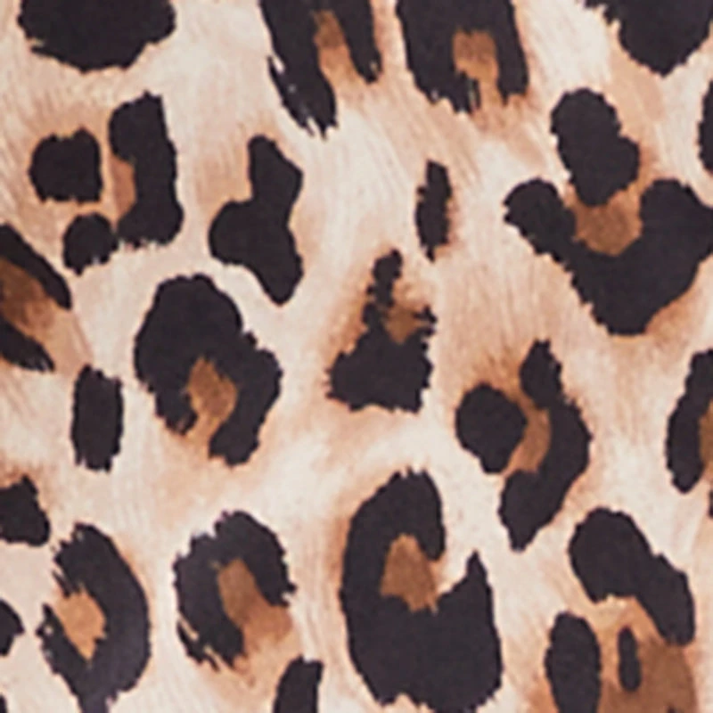 Leopard Print Satin Cropped Button Front Shirt