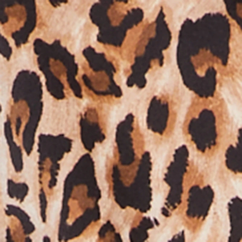 Leopard Print Satin Button Front Shirt