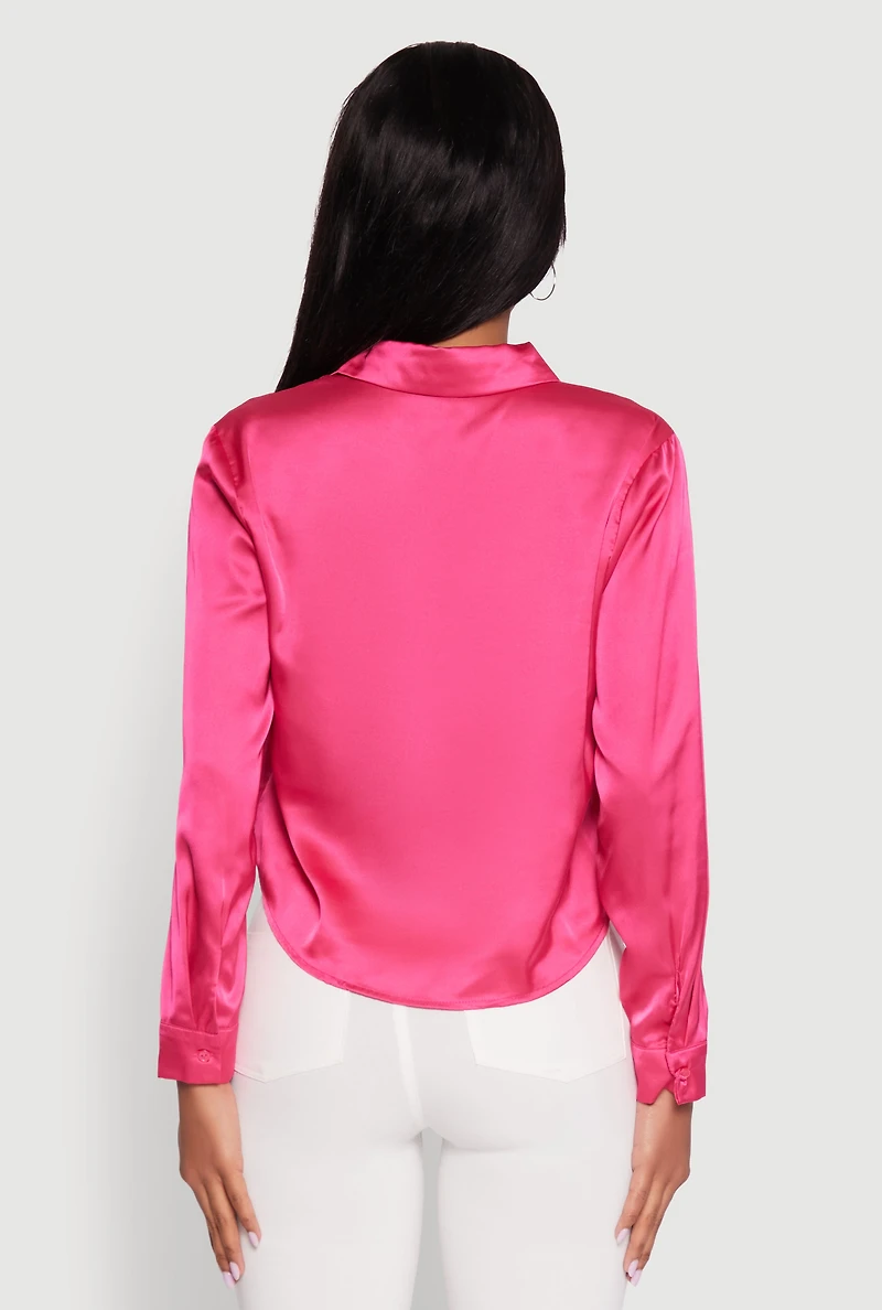 Satin Long Sleeve Shirt