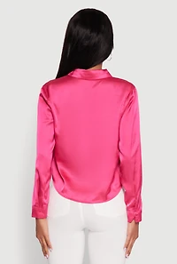 Satin Long Sleeve Shirt