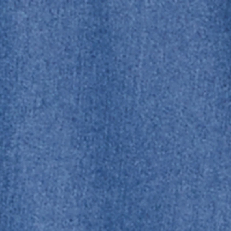 Denim Long Sleeve Half Button Front Blouse