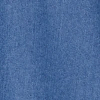 Denim Long Sleeve Half Button Front Blouse