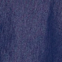 Denim Ruched Long Sleeve Button Front Shirt