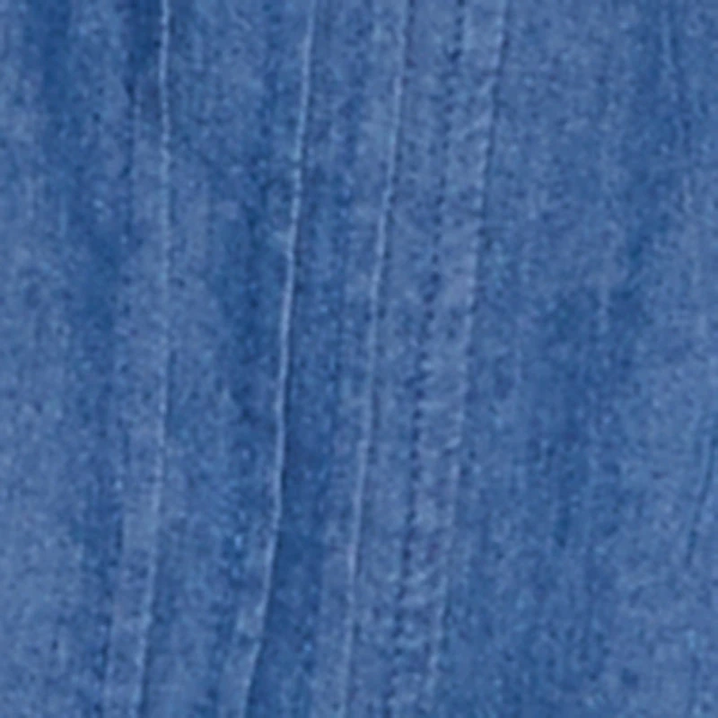 Chambray Notch Neck Button Front Shirt