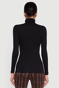 Long Sleeve Ruched Turtleneck Tee