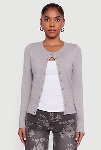 Rib Knit Button Front Cardigan