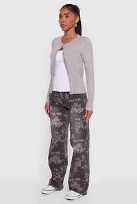 Rib Knit Button Front Cardigan