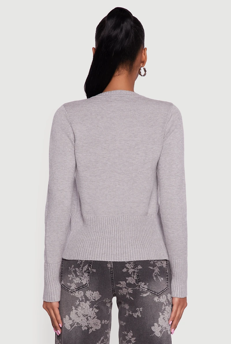 Rib Knit Button Front Cardigan