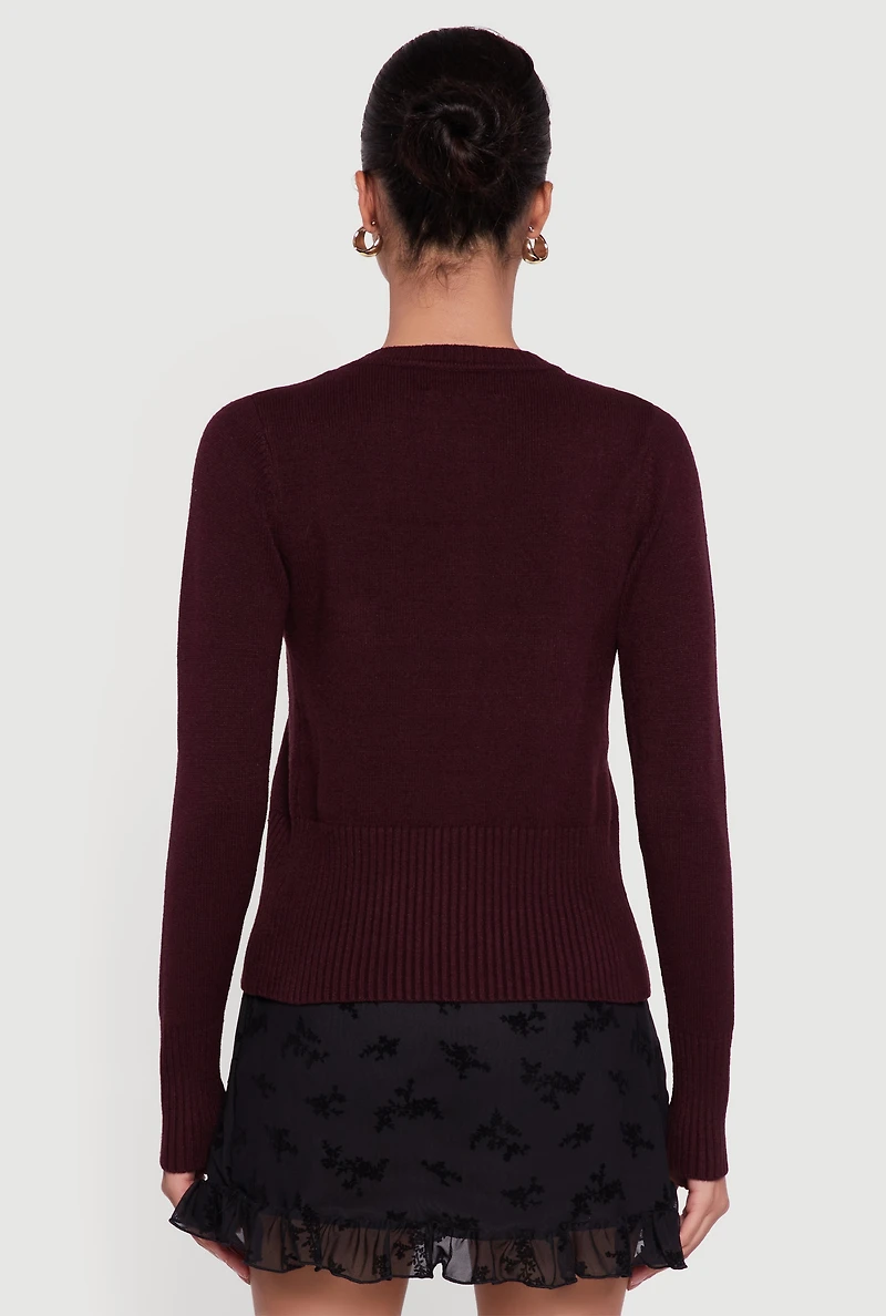 Rib Knit Button Front Cardigan