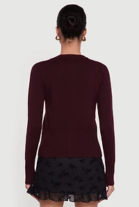 Rib Knit Button Front Cardigan