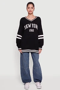 New York Knit V Neck Sweater