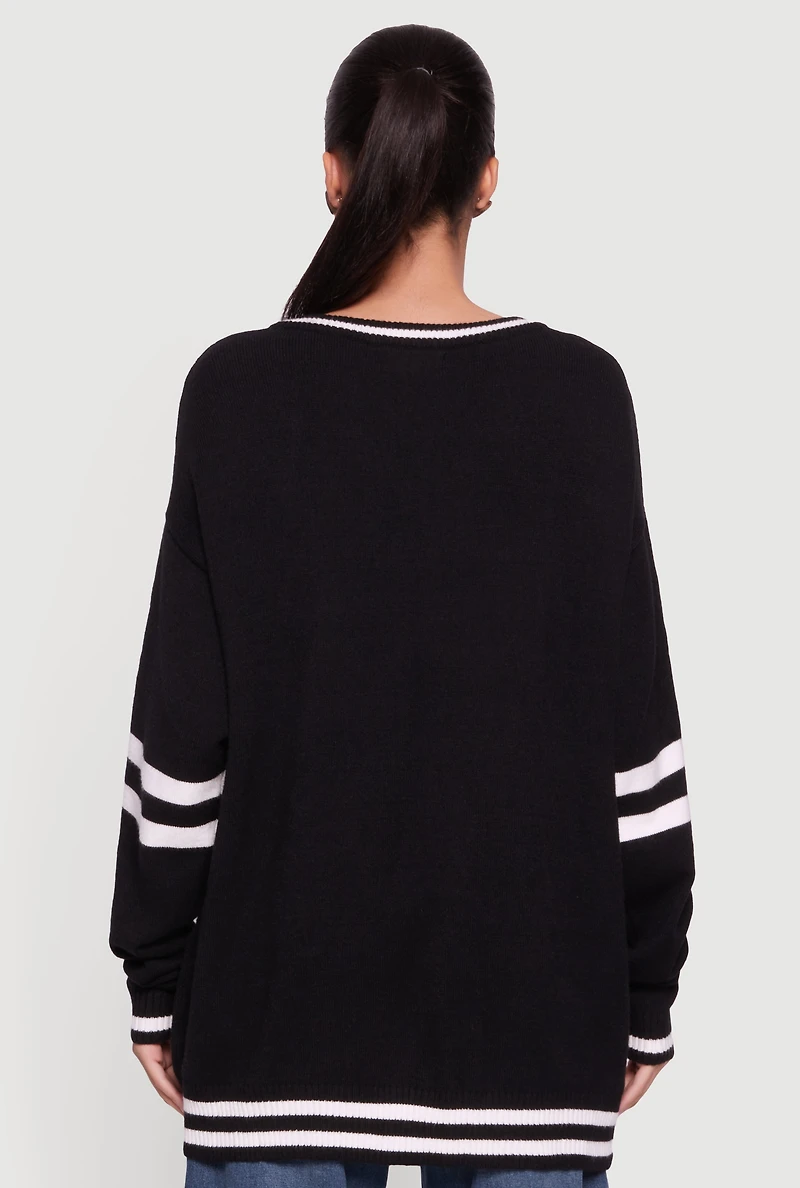 New York Knit V Neck Sweater