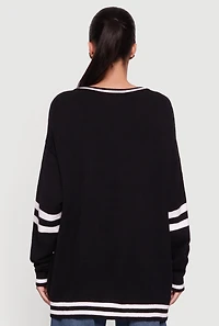 New York Knit V Neck Sweater