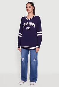 New York Knit V Neck Sweater