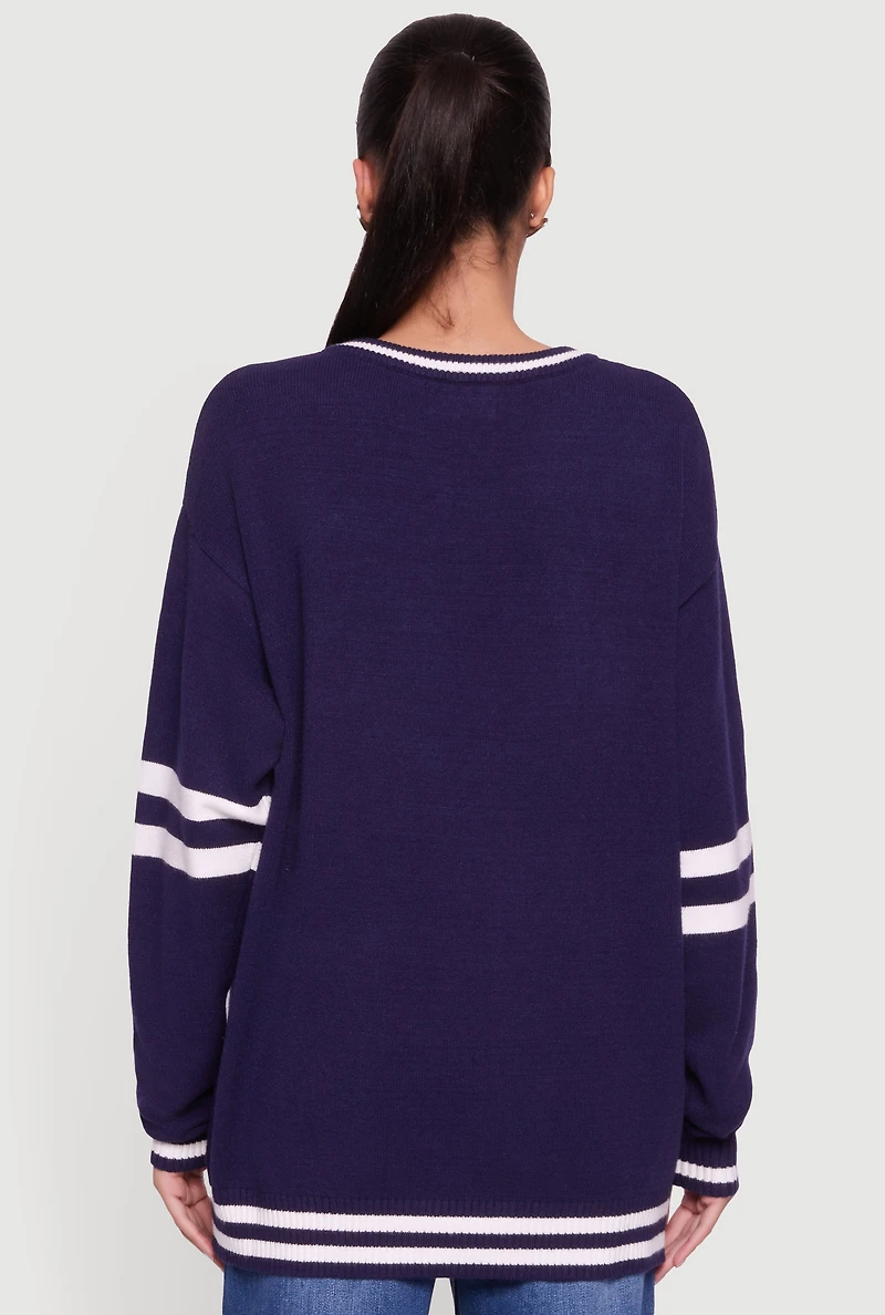 New York Knit V Neck Sweater