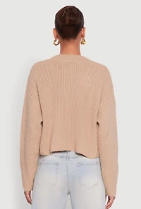 Cozy Oversized Cropped Mock Neck Sweater