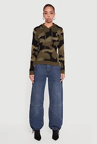 Camouflage Long Sleeve Sweater Hoodie