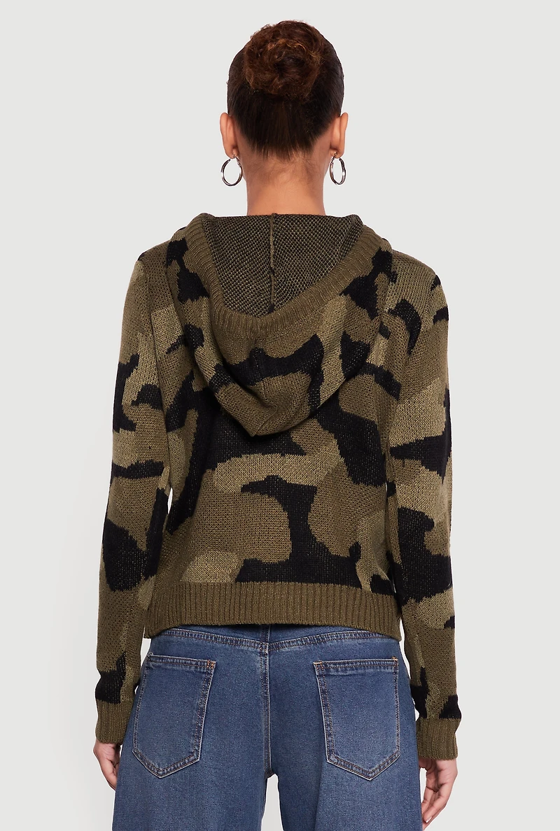 Camouflage Long Sleeve Sweater Hoodie