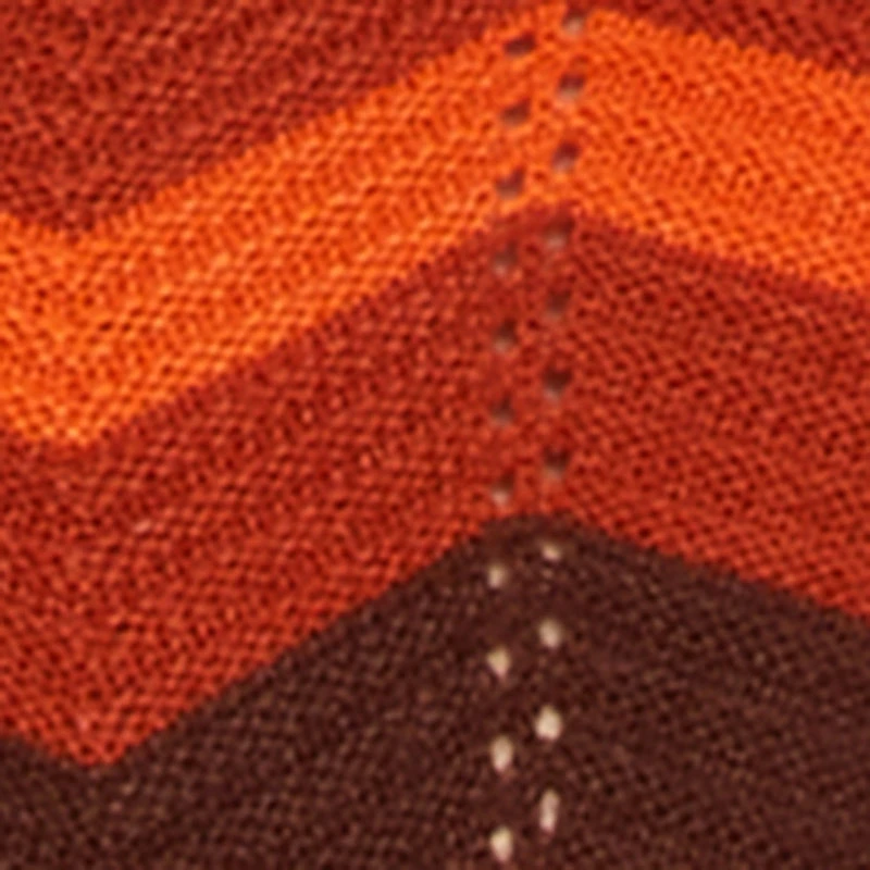 Chevron Pointelle Knit Caged Back Sweater