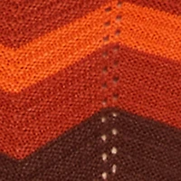 Chevron Pointelle Knit Caged Back Sweater