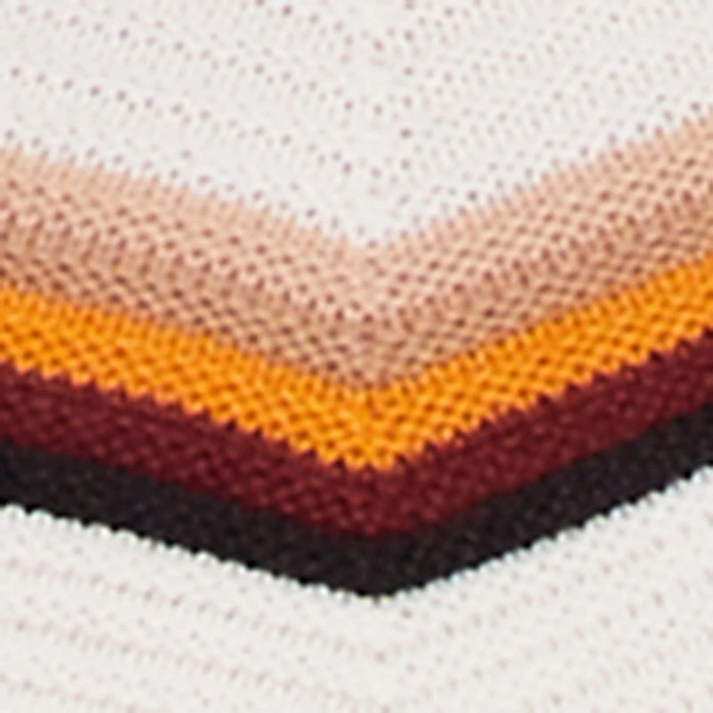 Chevron Pointelle Knit Caged Back Sweater