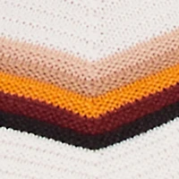 Chevron Pointelle Knit Caged Back Sweater