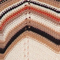 Chevron Pointelle Knit Sweater Hoodie