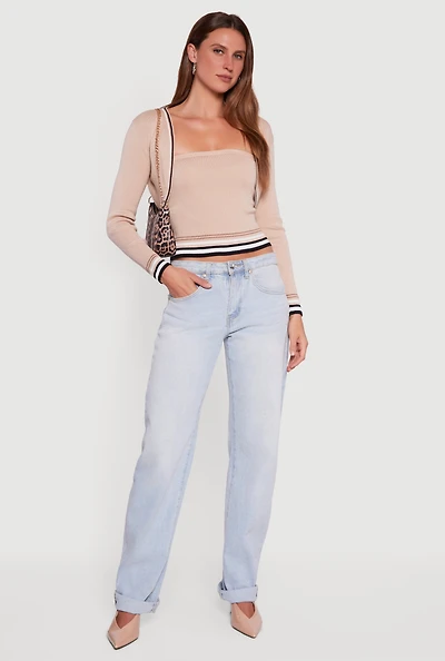 Womens Contrast Trim Bolero Cardigan and Sweater Tube Top,