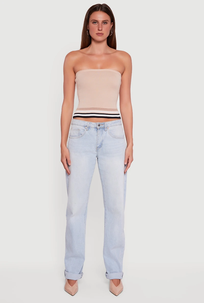 Womens Contrast Trim Bolero Cardigan and Sweater Tube Top,