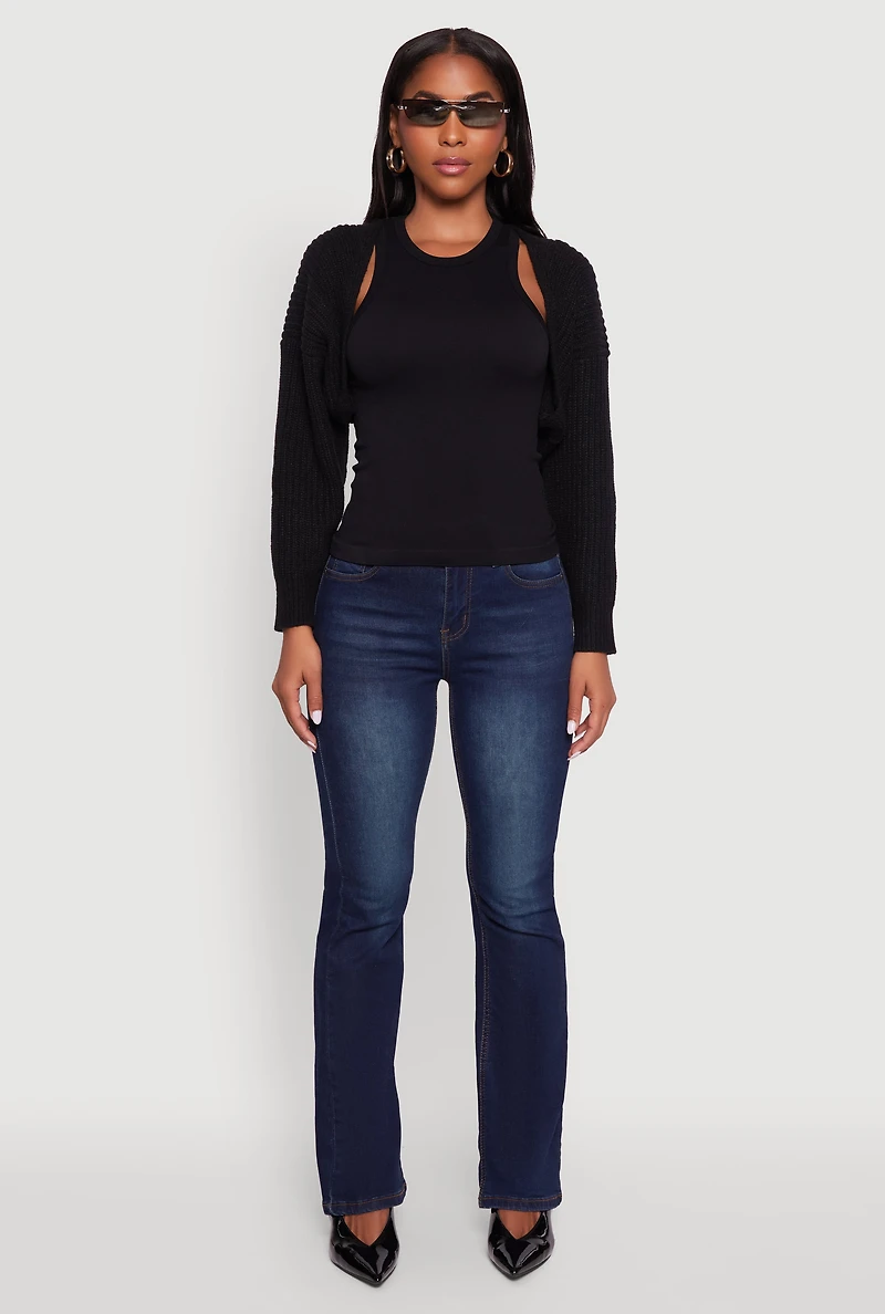 Open Front Cardigan Shrug