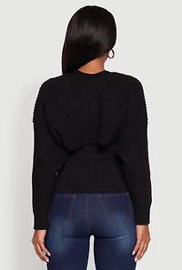 Womens Open Front Cardigan Shrug, Black, Size XL