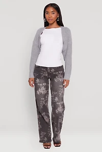 Womens Open Front Cardigan Shrug, Grey, Size M