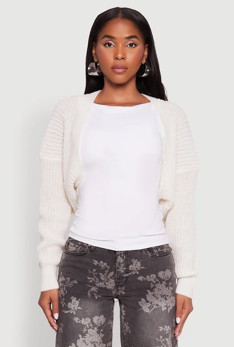 Womens Open Front Cardigan Shrug,