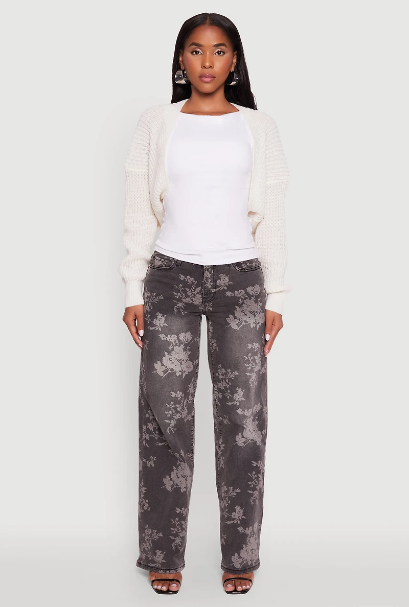 Womens Open Front Cardigan Shrug, Beige, Size XL