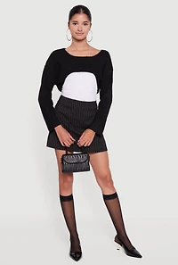 Brushed Rib Knit Boat Neck Shrug