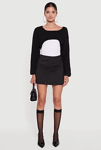 Womens Brushed Rib Knit Boat Neck Shrug, Black, Size S