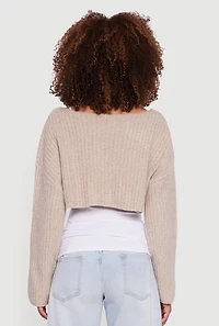 Womens Brushed Rib Knit Boat Neck Shrug,
