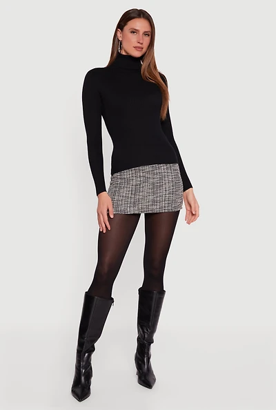 Womens Rib Knit Long Sleeve Turtleneck Top,