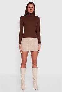 Rib Knit Long Sleeve Turtleneck Top