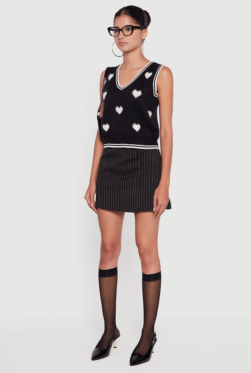 Womens Chenille Bow Print V-Neck Sweater Vest,