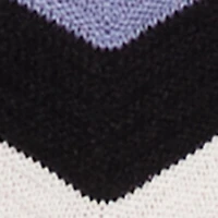Chevron Pointelle Knit Hooded Sweater