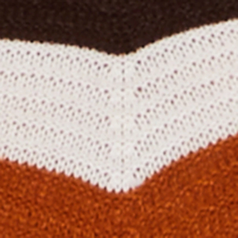 Chevron Pointelle Knit Hooded Sweater