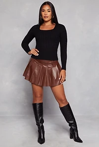 Cable Knit Square Neck Sweater