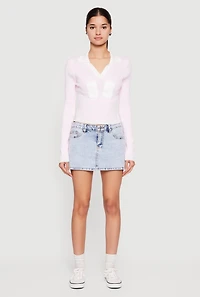 Chenille 89 Patch Graphic Varsity Stripe Sweater