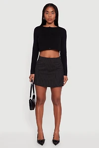 Long Sleeve Button Front Cropped Cardigan
