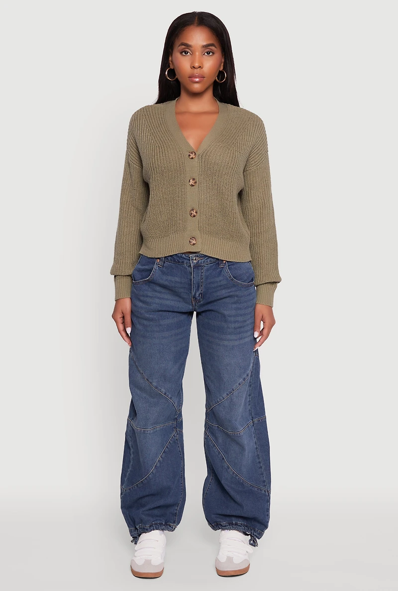 Classic Fit V-Neck Button Front Cardigan